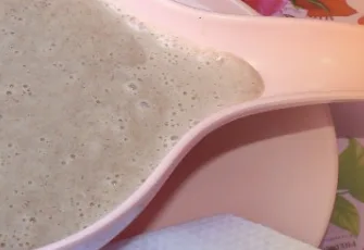 Bowl of creamy uji porridge